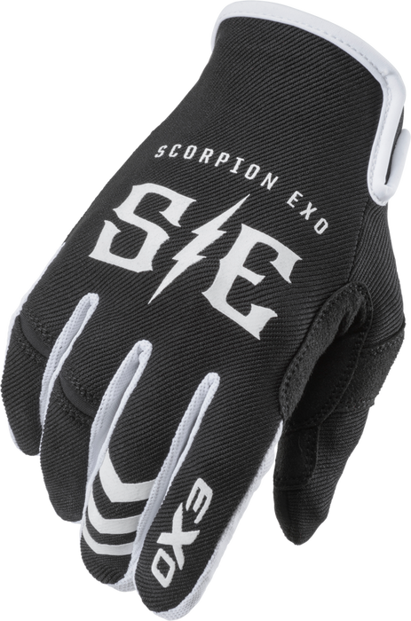 Scorpion Exo 75-6156S G44-033 AIR-STRETCH GLOVES CHARGE BLACK/WHITE SM