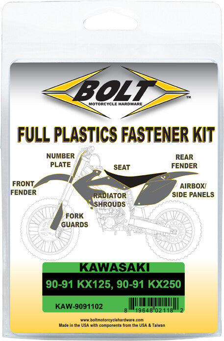 Bolt Full Plastic Fastener - KAW-9091102 Kawasaki KX 125 / KX 250 1990-1991