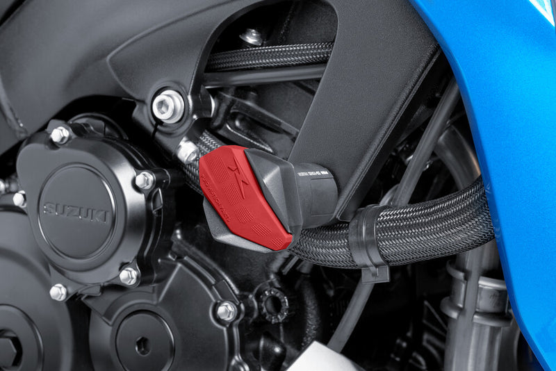 Puig Hi-Tech Parts Frame Slider R12 END RED - 6378R For Ducati Motorcycles 2002-2020 | Honda Motorcycles 1997-2020 | Suzuki Motorcycles 2001-2013