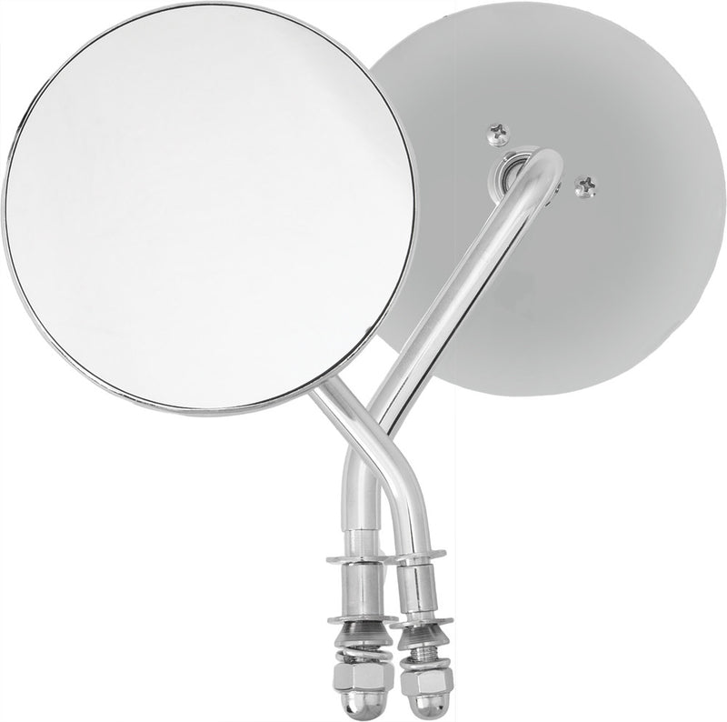 Harddrive 153082 4" Round Mirror Chrome Left Side For Harley Motorcycles 1970-2018