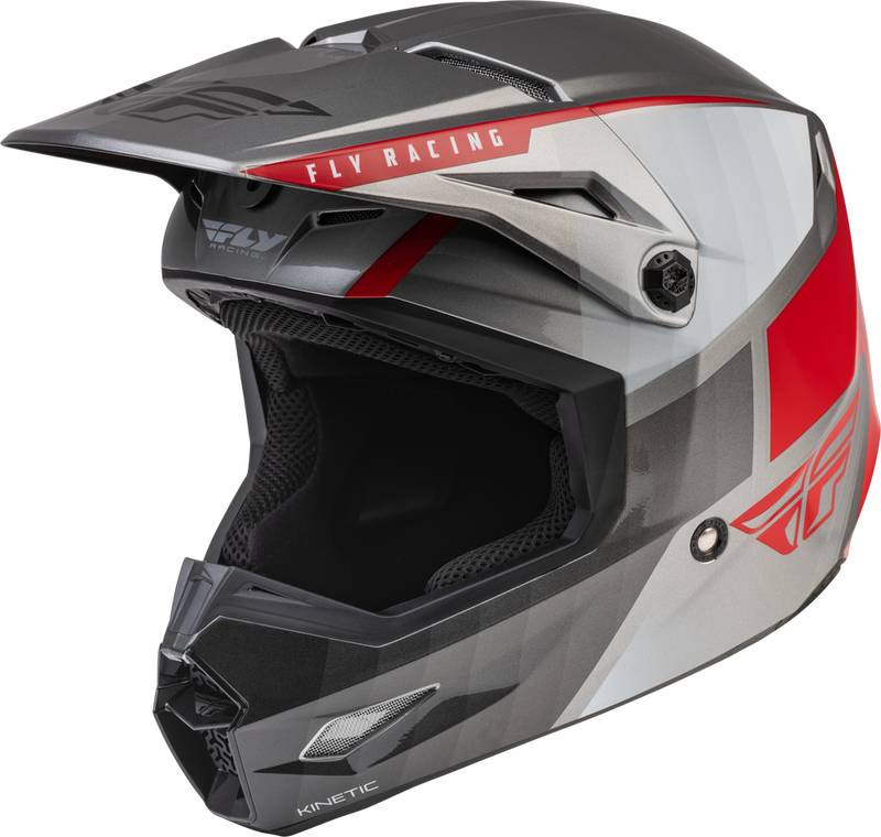 Fly Racing 73-8643M 73-8643M KINETIC DRIFT HELMET CHARCOAL/LIGHT GREY/RED MD