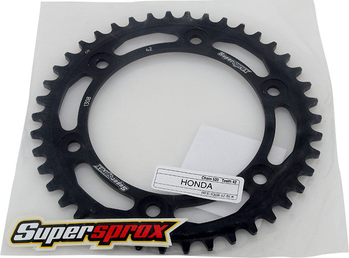 Supersprox 106-130842 RFE-1308-42-BLK REAR SPROCKET STEEL 42T-520 BLK HON