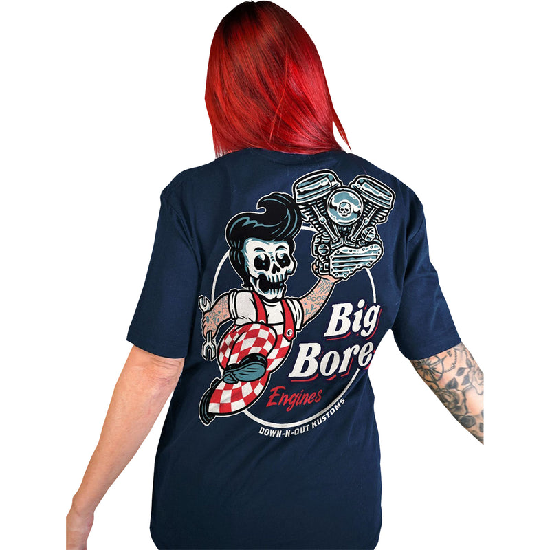LETHAL THREAT 3030-22845 DT10048XXL Down-N-Out Big Bore T-Shirt navy - 2xl