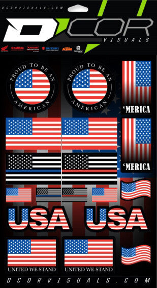 D'cor Visuals D-Cor USA Sticker Sheet - 40-90-120