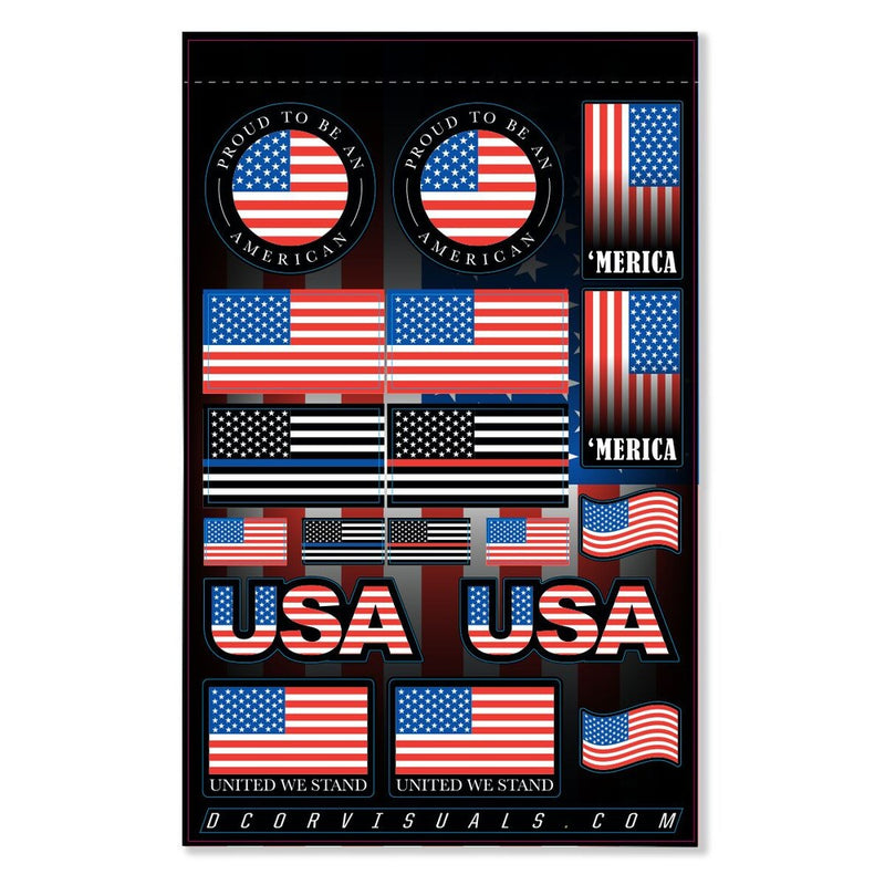D'cor Visuals D-Cor USA Sticker Sheet - 40-90-120