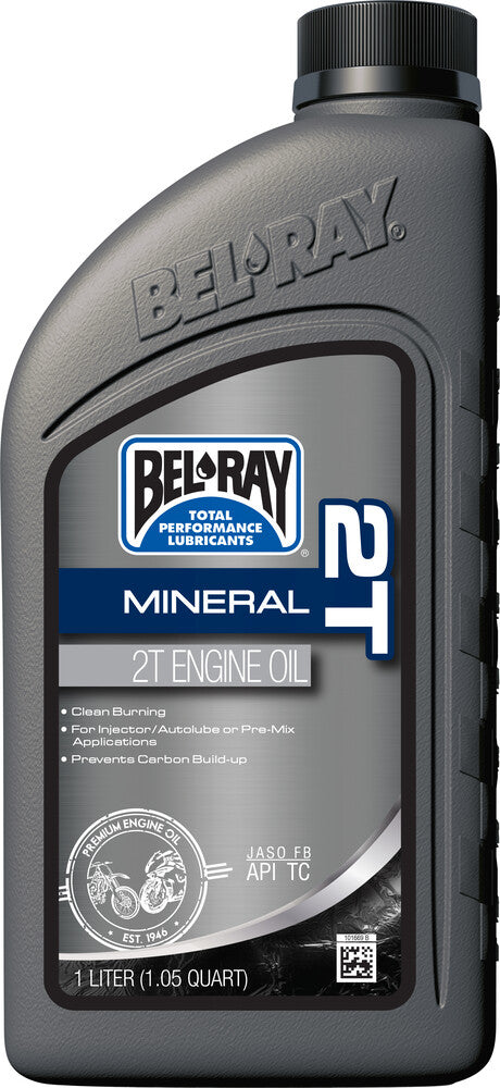Bel-Ray Mineral Engine OIL 2T 1L - 99010-B1LW For Ski-Doo Snowmobiles 2002-2019 | Husqvarna Dirt Bikes 2003-2018 | Kawasaki Dirt Bikes 2002-2018