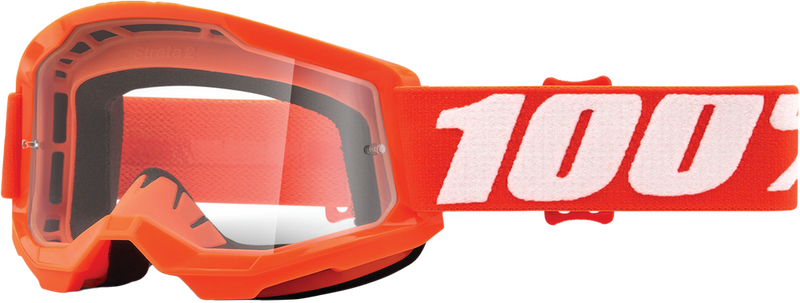 100% 610-5247 50031-00005 STRATA 2 JUNIOR GOGGLE ORANGE CLEAR LENS