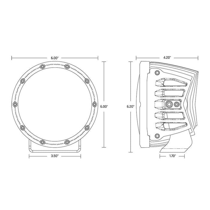 Rigid Industries 652-36303 36411 360-SERIES 6" DRIVE RGB/2 RGBW