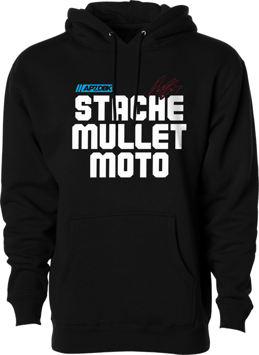 Dbk 325-00029S AHAP-STACHEMULL-S STACHE MULLET MOTO HOODIE BLACK SM