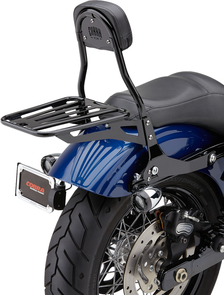 Cobra Detachable Backrest Round Black Dyna - 602-2004B For Harley Motorcycles 2006-2017