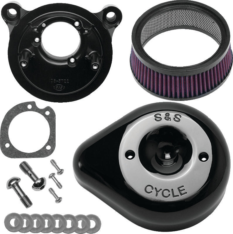 S&S Cycle 170-0523 08-17 Touring/16-17 Softails Models Stealth Air Cleaner Kit W/ Black Teardrop Cover - Photo - Primary