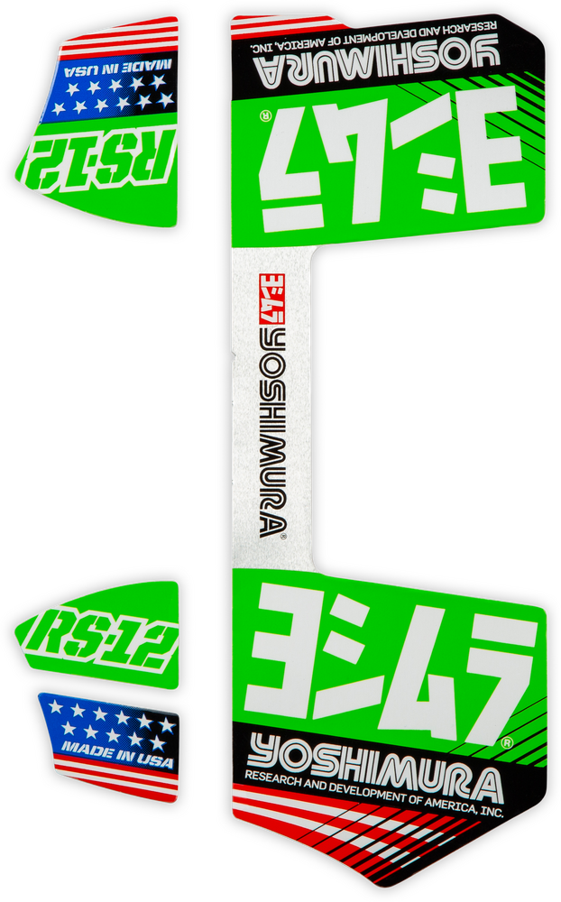Yoshimura 961-9079 RS12-NB012 RS12 MUFFLER DECALS GREEN