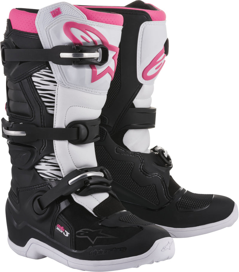 Alpinestars 482-09006 2013218-130-6 TECH 3 STELLA BOOTS BLACK/WHITE/PINK SZ 06