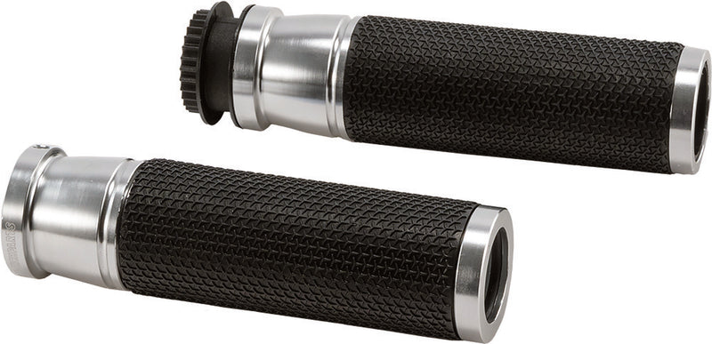 Puig Hi-Tech Parts Grips HI-Tech Accent Silver - 6326P For Kawasaki Motorcycles 1995-2020 | Ducati Motorcycles 2003-2020