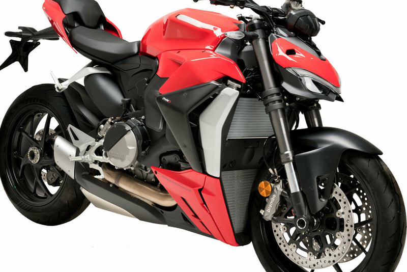 Puig Hi-Tech Parts Downforce Side Spoilers Black DUC - 21475J Ducati Streetfighter 2022-2024