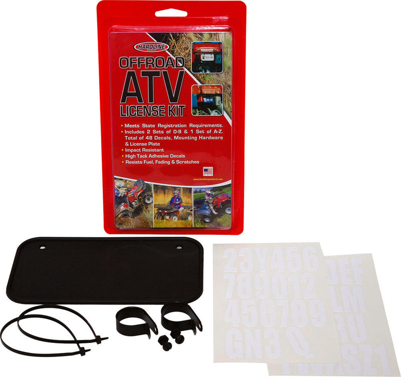 Hardline 11-6262 2341B ATV LICENSE PLATE KIT BLACK