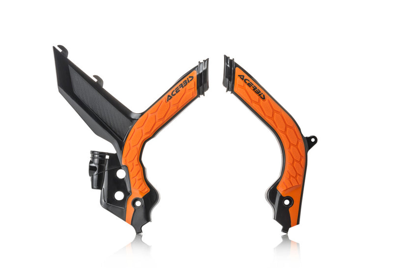 Acerbis X-Grip Frame Guards Black Orange - 2733445229 KTM Dirt Bikes 2019-2022
