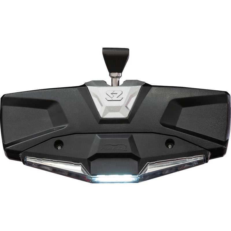 SEIZMIK 0640-1410 56-18022 Halo R Rear View Mirror with Cast Aluminum Bezel/LED Cabin Light - Maverick X3 Mirror - Halo R - Rear View w/LED Cabin Light - Rectangle - Silver w/Silver Bezel - Can Am X3