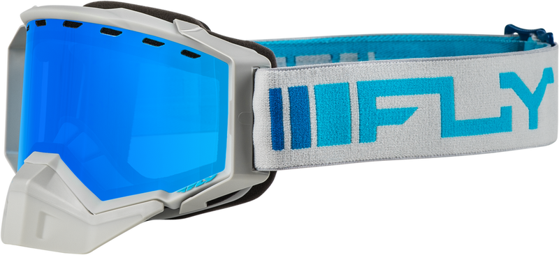 Fly Racing 37-50277 FLB-24Z2 ZONE SNOW GOGGLE SILVER/BLUE W/ SKY BLUE MIRROR/BLUE LENS