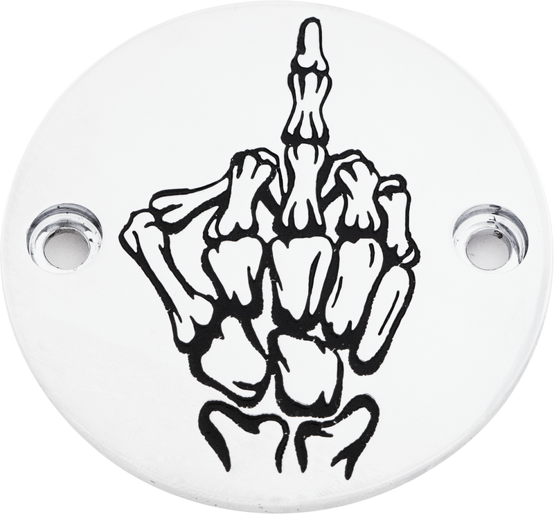 Custom Engraving 563-05155 SKUL24-63 M8 TIMER COVER BONE FINGER CHROME