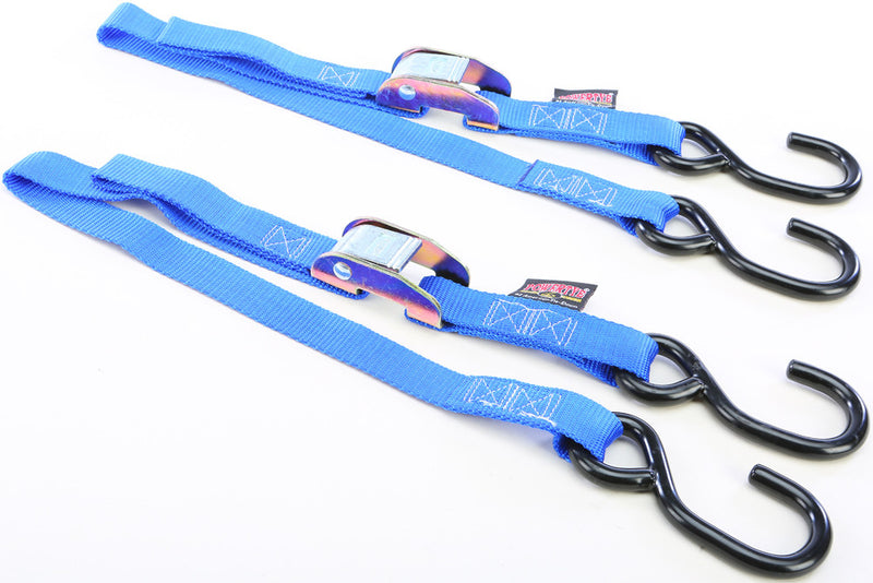 Powertye TIE-Down CAM S-Hook Watercraft 1"X3' Blue Pair - 22033