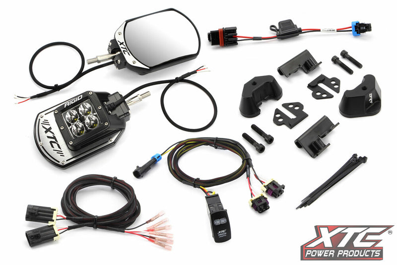 Xtc Power Products Side View Mirror Kit SIX12 LIT POL - SIX12-A-XPED Polaris ATV/UTV Models 2024-2026
