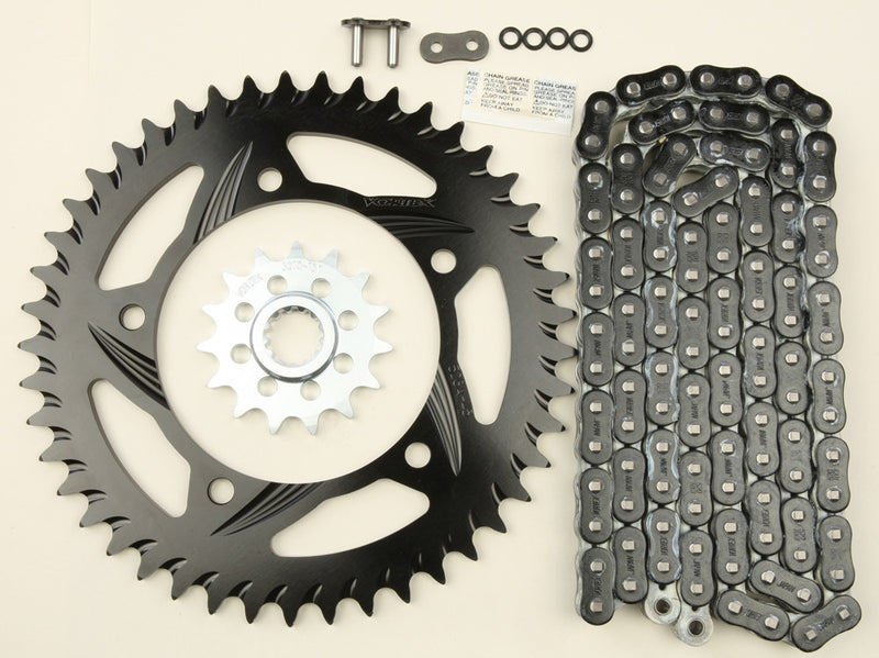 Vortex Sprocket Chain Kit Steel Aluminum 15/45T Black RX3 520-114L Black - CK6287 Suzuki 600 2006-2010