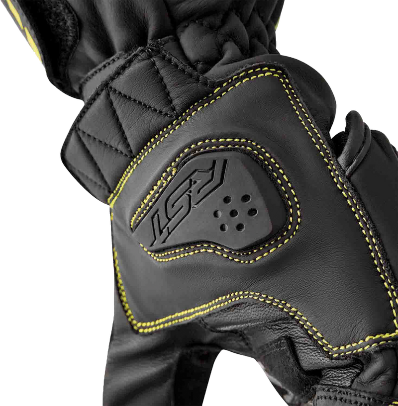Rst 556-3650310 103650F.YEL-10 S1 GLOVE BLK/FLO-YEL LEATHER LG