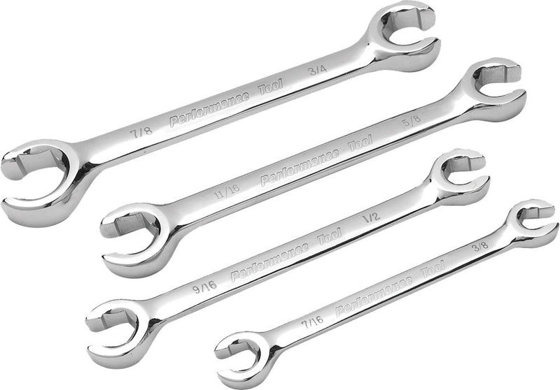 Performance Tool 117-1045 W30430 4 PC SAE FLARE NUT WRENCH SET