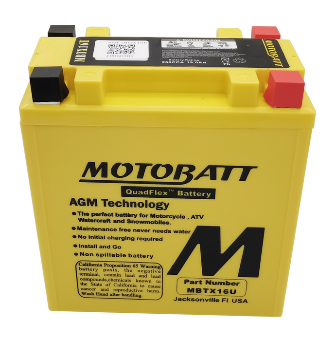 Motobatt 491-1012 MBTX16U BATTERY MBTX16U SEALED FACTORY ACTIVATED