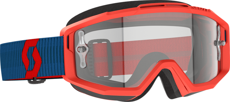 Scott 51-5648 285537-7698113 SPLIT OTG GOGGLE DRK BLUE/NEON RD CLEAR WORKS