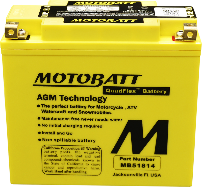 Motobatt 491-1025 MB51814 BATTERY MB51814 SEALED FACTORY ACTIVATED