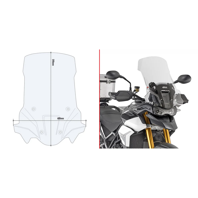 Givi Windshield Specific Rally Clear TRI - D6418ST Triumph Tiger 900 Rally 2020-2023