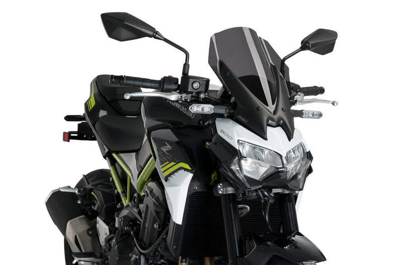 Puig Hi-Tech Parts Windscreen Naked NEW GEN Touring Dark Smoke - 3841F Kawasaki 900 2020-2023