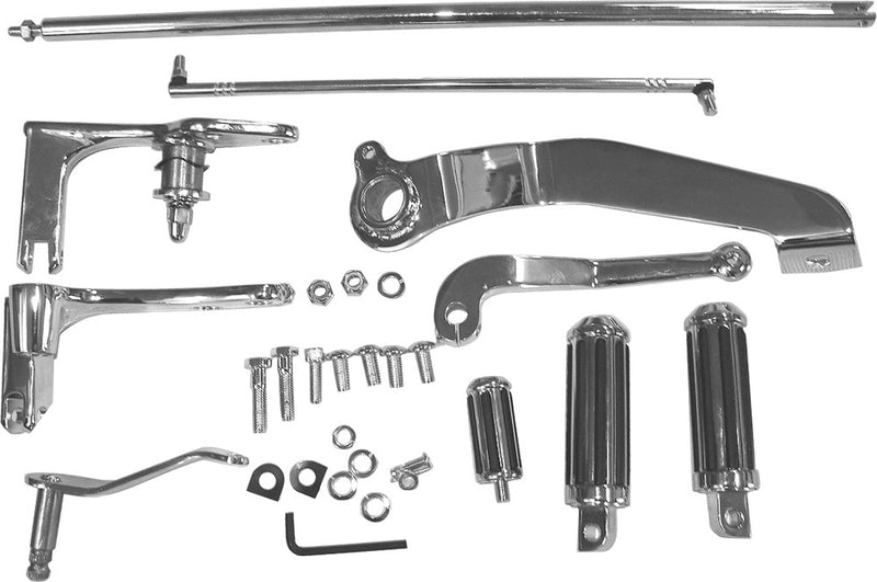 Harddrive Forward Control Kit W Chrome Mounting Plates AND Pegs - 056095 For Harley Dyna / Low / Super 1991-2005