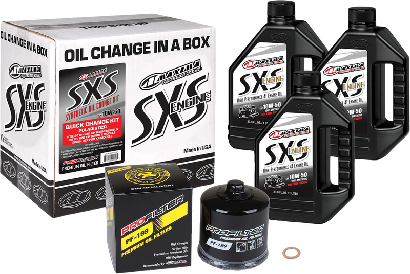 Maxima Racing Oil SXS Quick Change Kit 10W50 With Black OIL Filter - 90-219013-TXP Polaris RZR 2019-2021