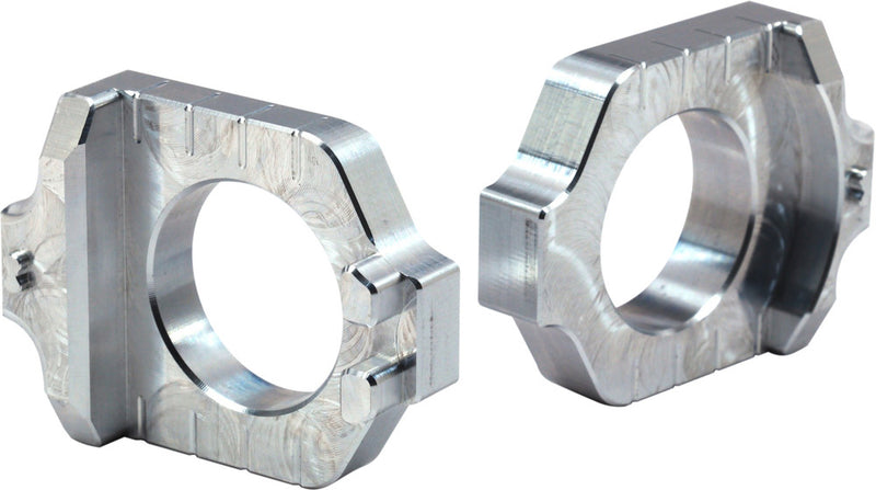 Works Axle Blocks Elite Kawasaki Suzuki Silver - 17-310 For Kawasaki Dirt Bikes 2003-2022 | Suzuki RMZ 250 / RMZ 450 / 450Z 2004-2022
