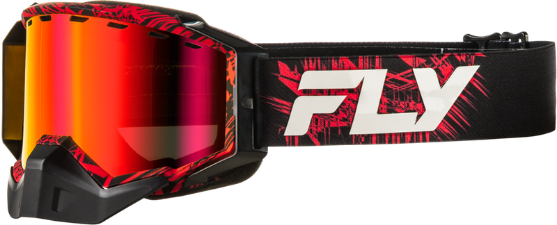 Fly Racing 37-50387 37-50387 ZONE SNOW GOGGLE RED/BLK W/RED MIRROR/AMBER LENS