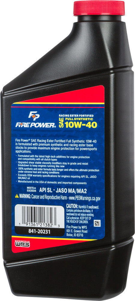 Fire Power 841-20231 196984 SYNTHETIC OIL W/ ESTER 4T 10W40 1QT 12/CASE