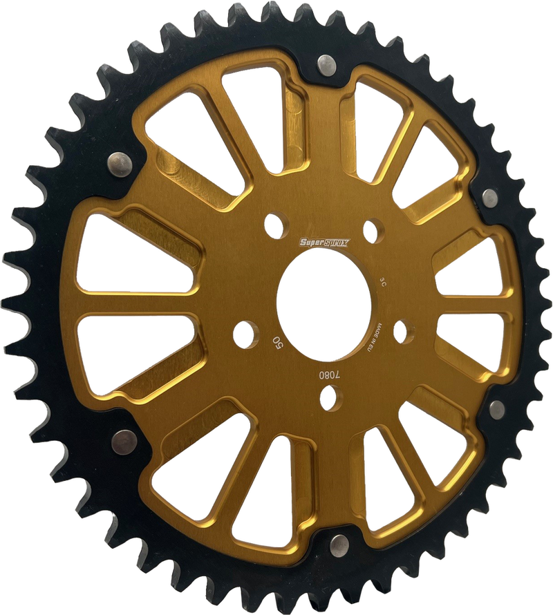 Supersprox 106-708251G RST-7080:51-GLD STEALTH 51T REAR SPROCKET GLD ALUM CAR BLK STEEL TEETH