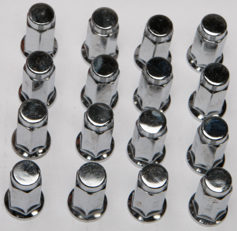 Itp 57-94137 ALUG11BX 16/PK 3/8"-24 FLAT BASE CHROME LUG NUTS