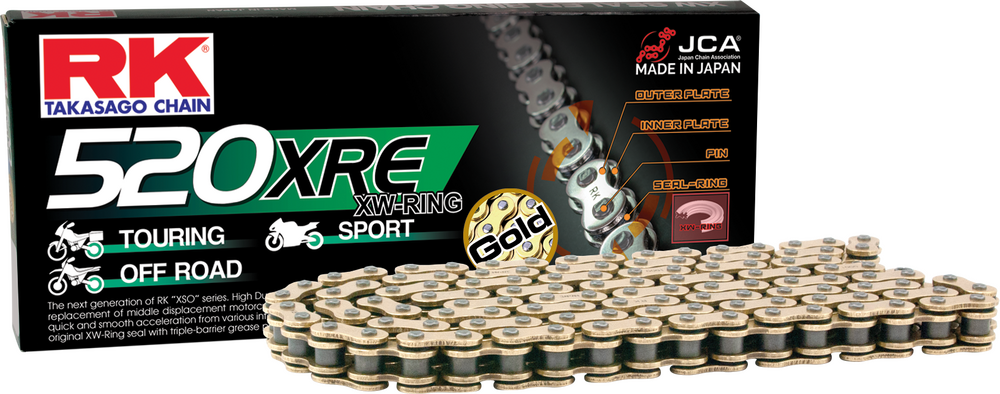 Rk Excel 691-2004G GB520XRE-130 GB520XRE DRIVE CHAIN GOLD 520 X 130
