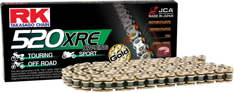 Rk Excel 691-2006G GB520XRE-160 GB520XRE DRIVE CHAIN GOLD 520 X 160