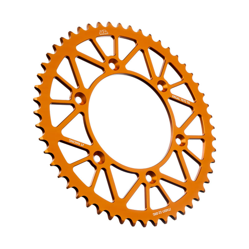 JT Sprockets Rear Racelite Sprocket Alum 52T-520 ORG HUS - JTA897.52ORG KTM Dirt Bikes 1991-2017