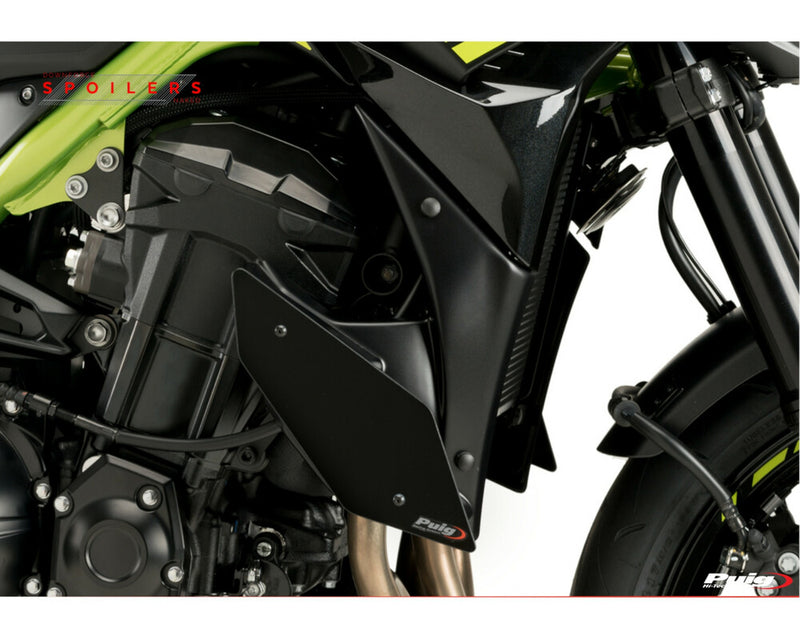 Puig Hi-Tech Parts Downforce Side Spoilers Black - 20328N Kawasaki 650 2020-2025