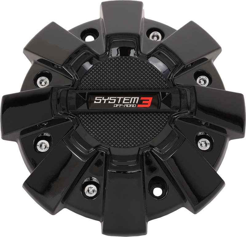 System 3 3-170 CAPS3-170 ST7 CENTER CAP DUAL FIT BOLT-IN GLOSS BLACK