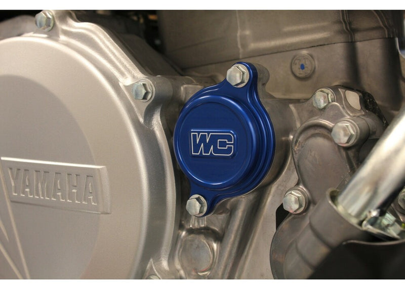 Works OIL Filter Cover Blue - 27-145 Yamaha Dirt Bikes 2010-2023