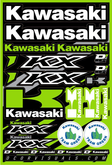 D'cor Visuals D-Cor Kawasaki Decal Sheet 12"X18" - 40-20-100