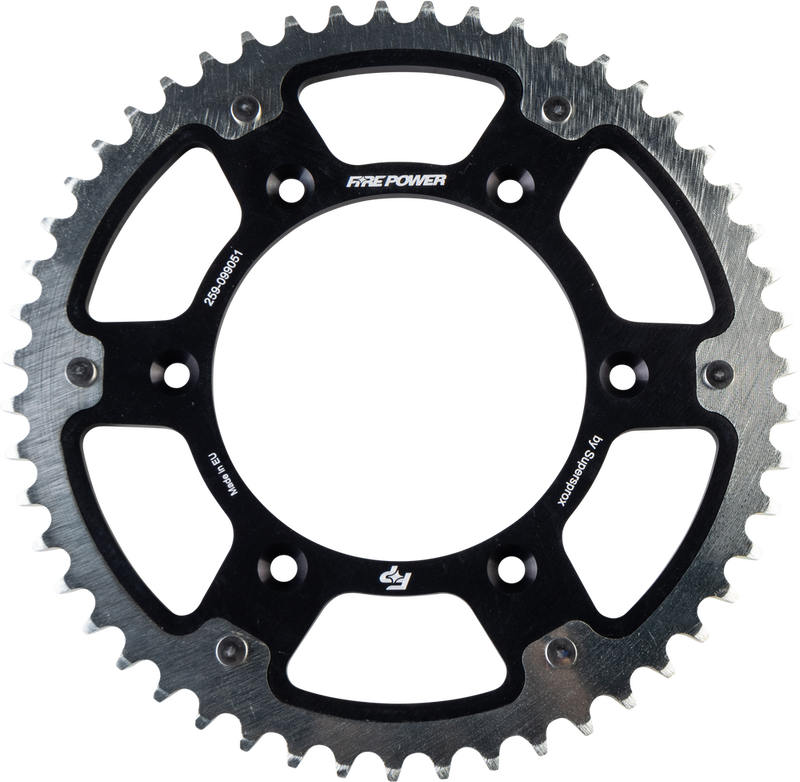 Fire Power 259-099051 FPH-990-51-BLK REAR SPROCKET HYBRID 51T BLK/SIL