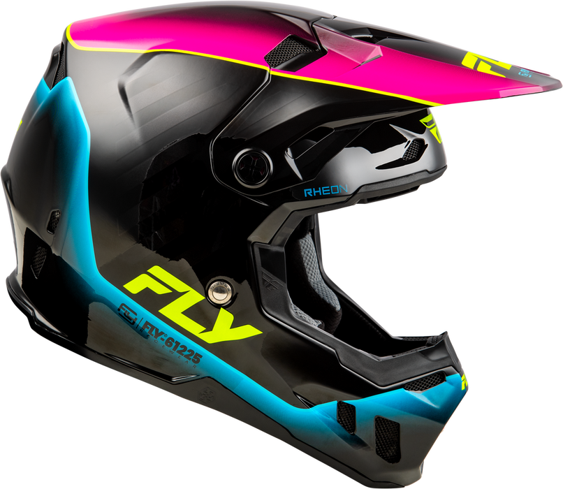 Fly Racing M73-4350YL YOUTH FORMULA CC UNDERGLOW HELMET BLACK/PINK/BLUE YL